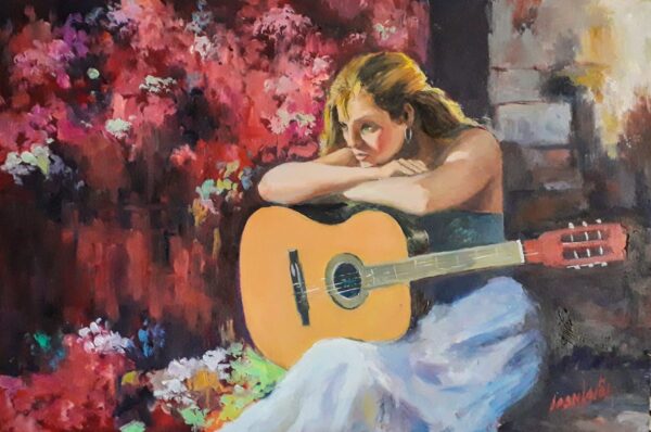 Dona guitarrista